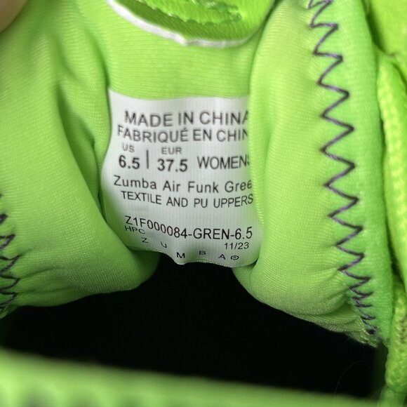 Zumba Sneakers Air Funk Green Women's Sz 6.5 Mid Top Dance Fitness Workout - Picture 8 of 10